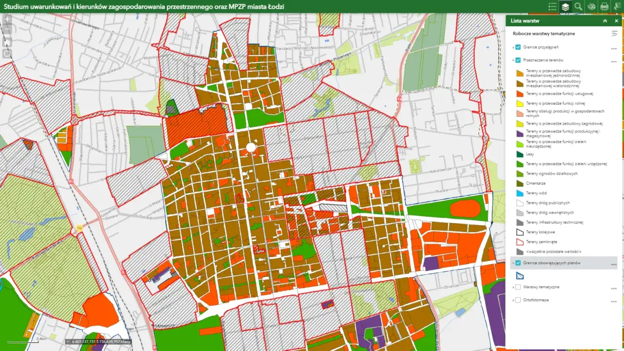 Mapa planu zagospodarowania przestrzennego gminy