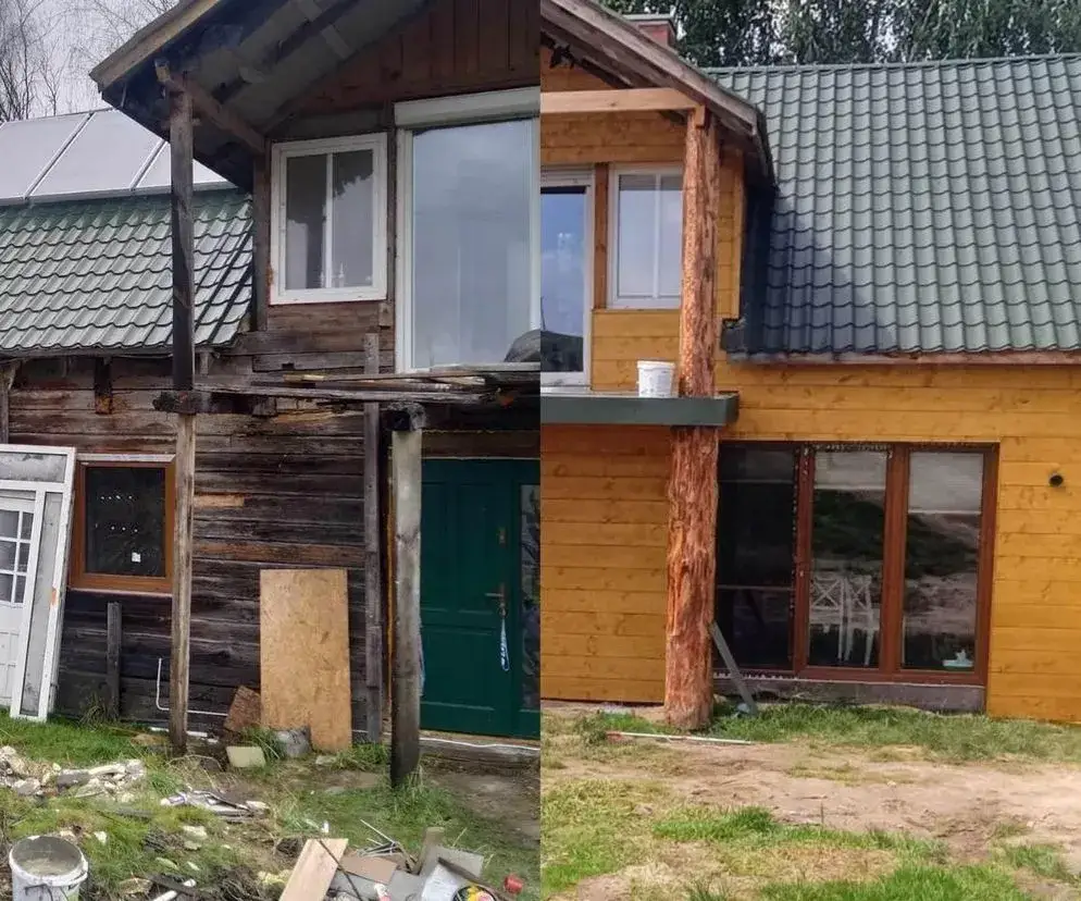 praca drewna dom drewniany pęknięcia ściany